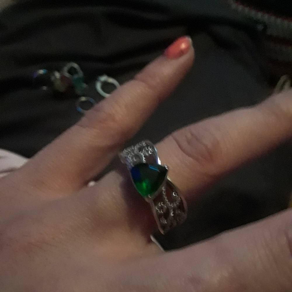green cheap fake ring size 8 used